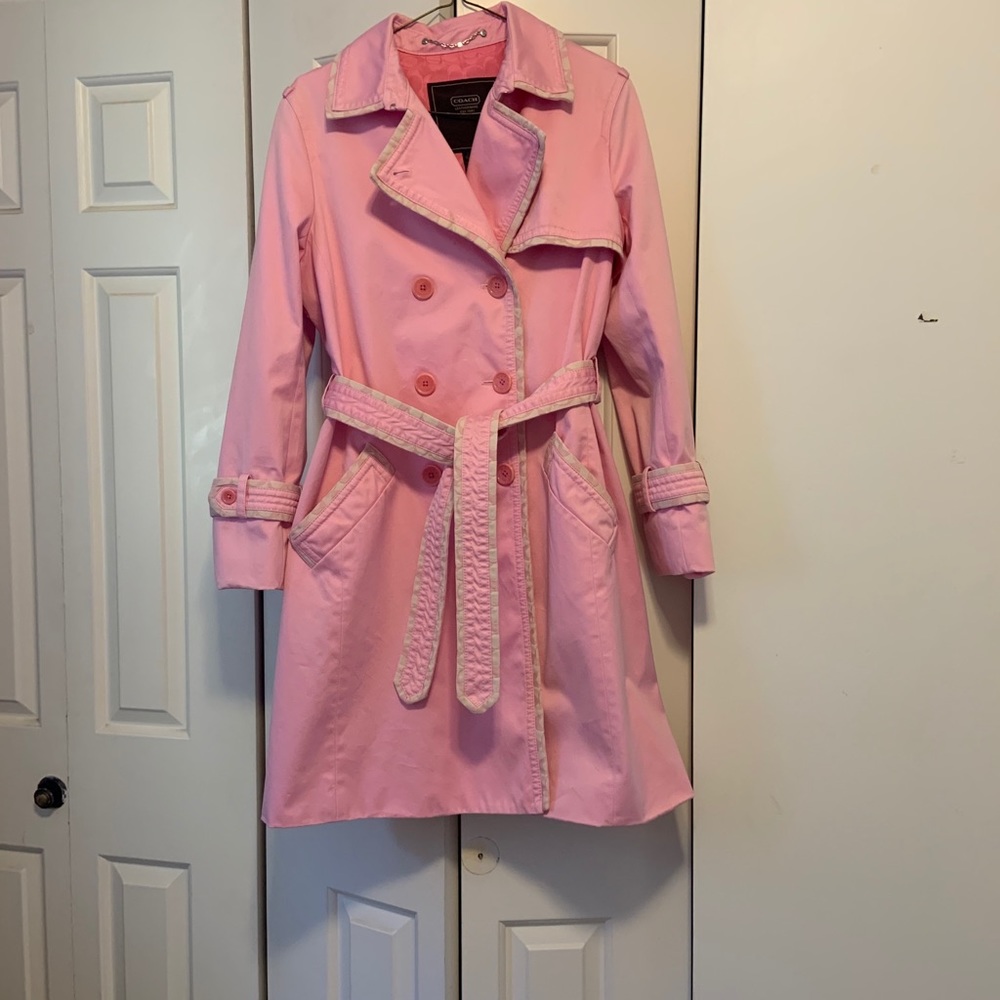 Pink Coach Trench Coat